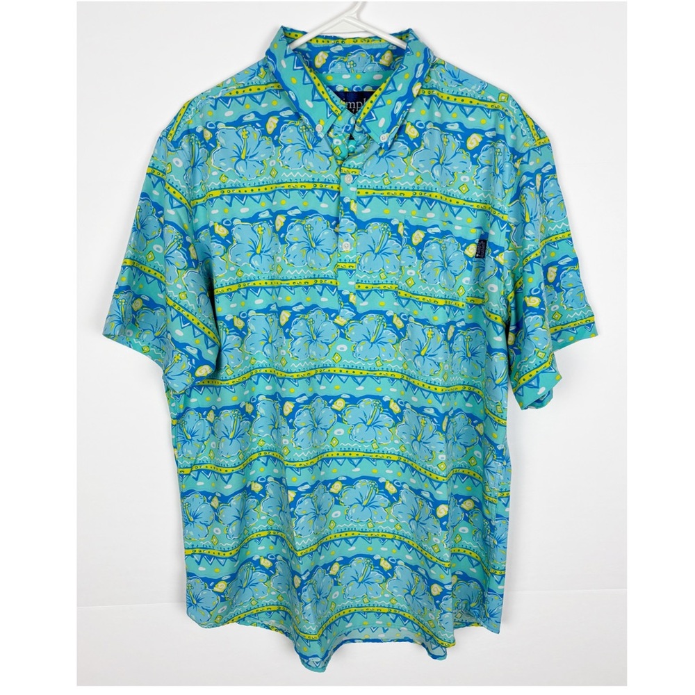 Simply Southern Shirt Men’s Size XL Hawaiian Floral Polo